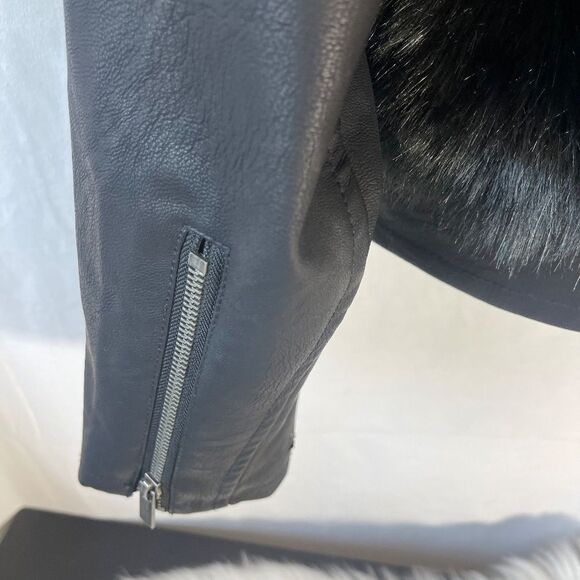 RACHEL Rachel Roy Milana Faux Leather/Faux Fur Plus Sz Moto Jacket Sz 2X - Picture 9 of 14